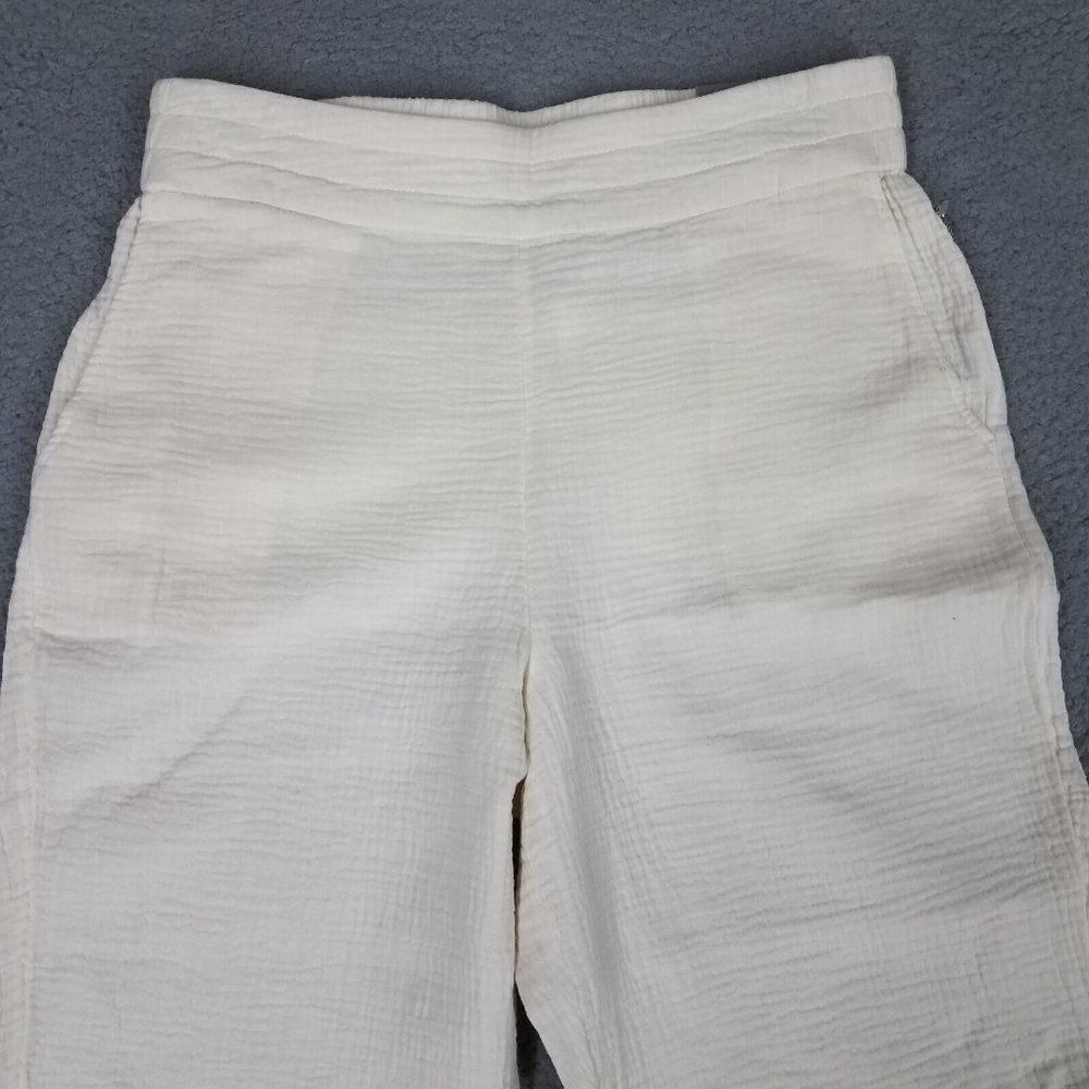 NEW Soft Surroundings Women's 1X Pants Crop Gauze Beach Pull On Casual Ivory - Picture 3 of 16